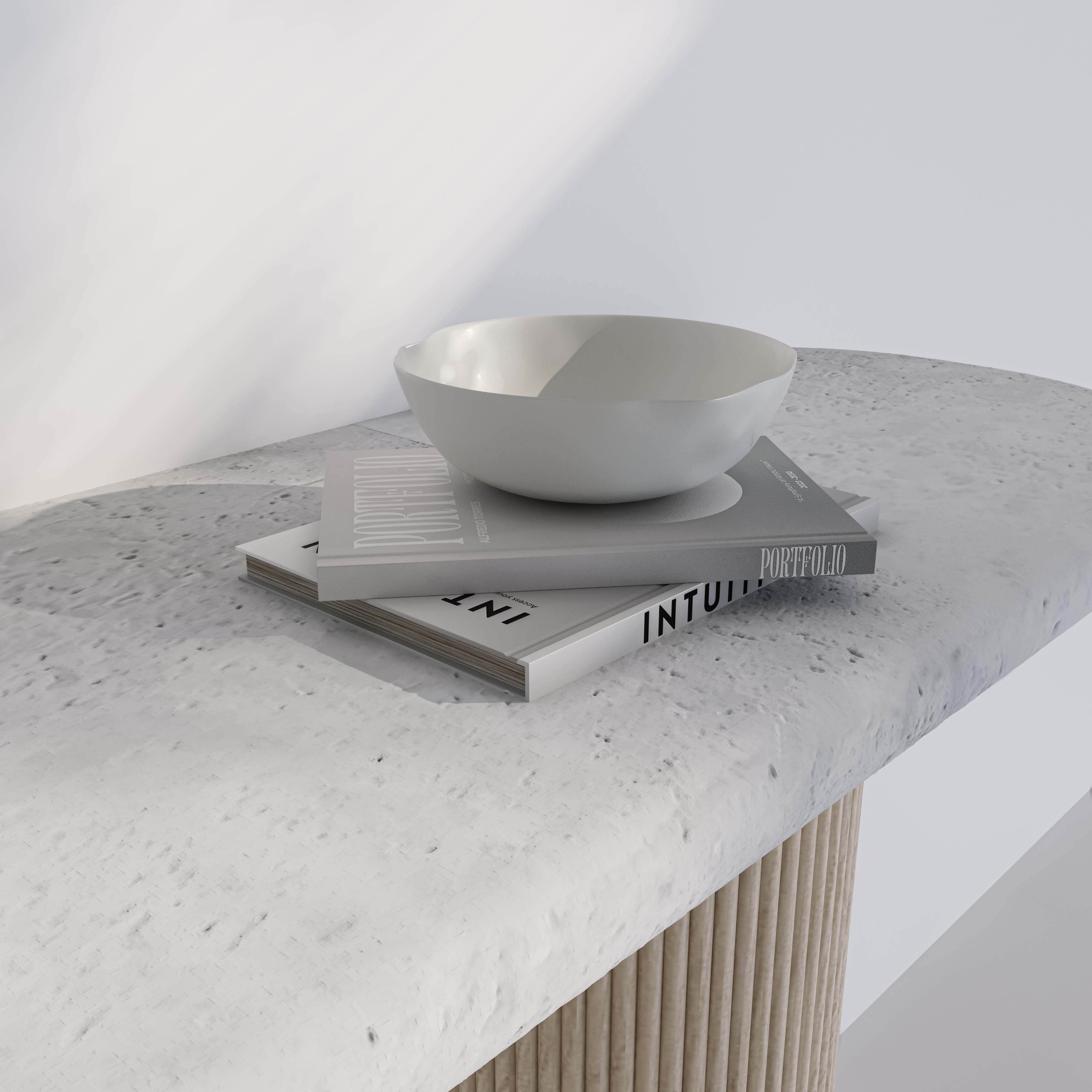 Siena Console Table – Marble & Fluted Base