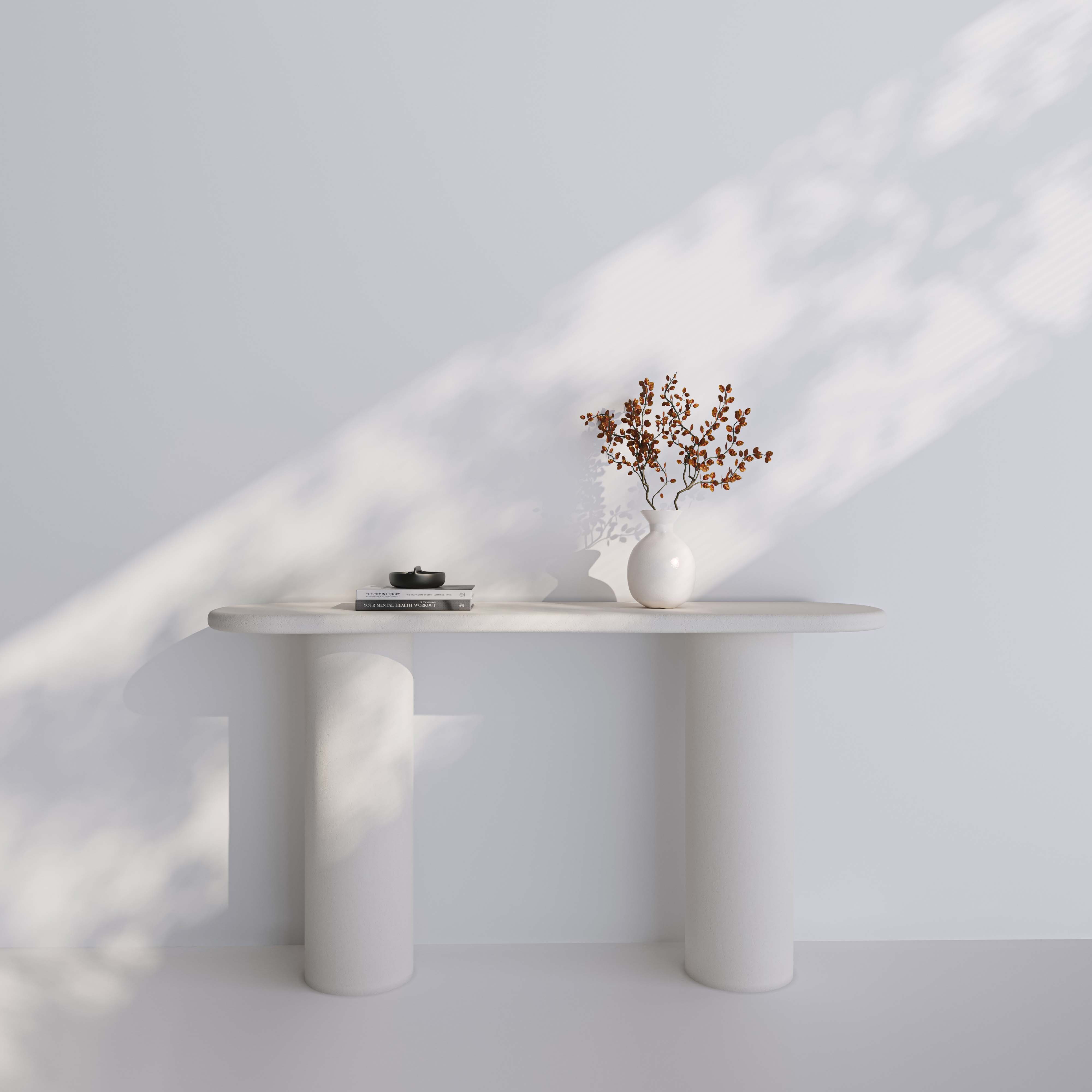 The Lucerne Console Table – White Fluted Oval