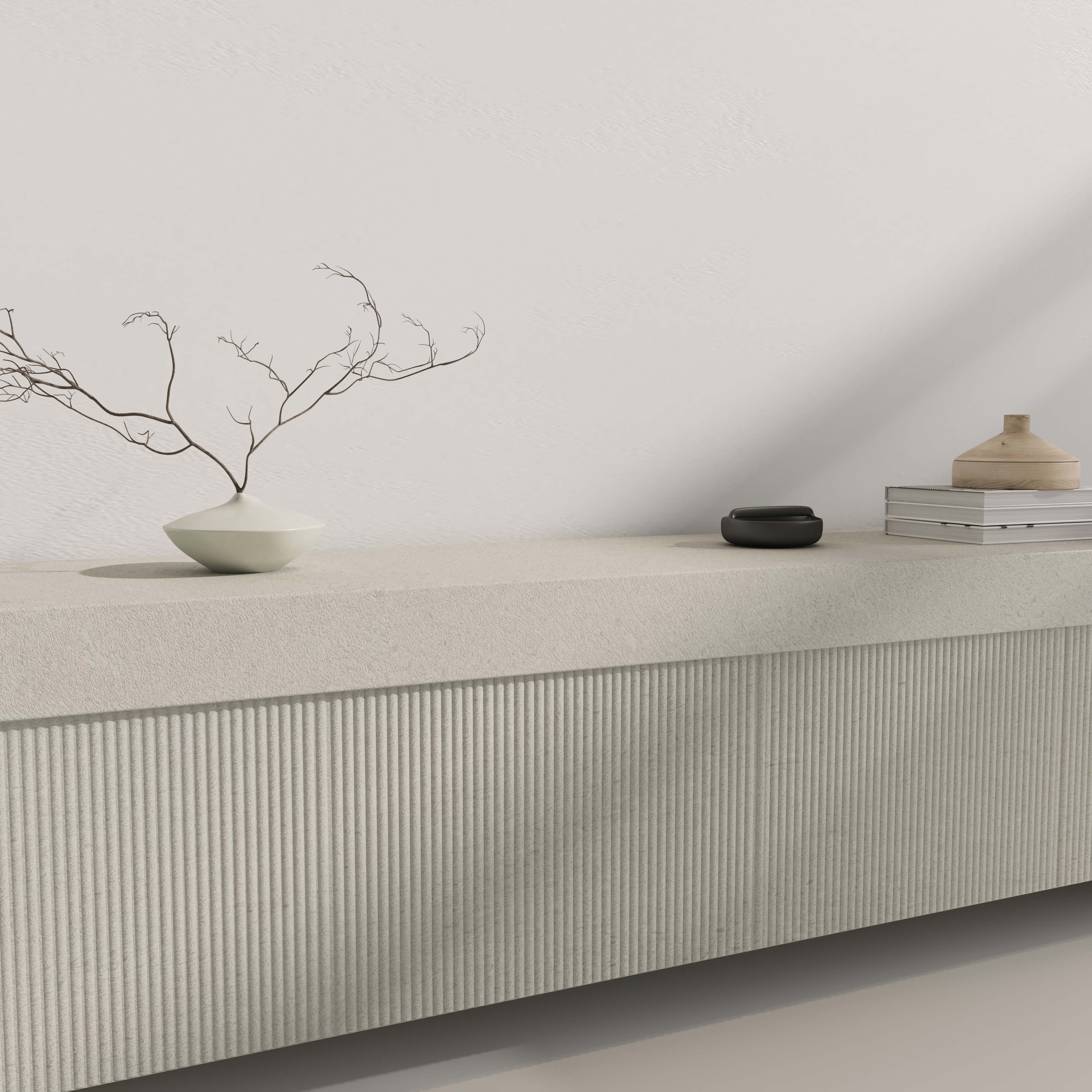 The Santorini Fluted Media Cabinet