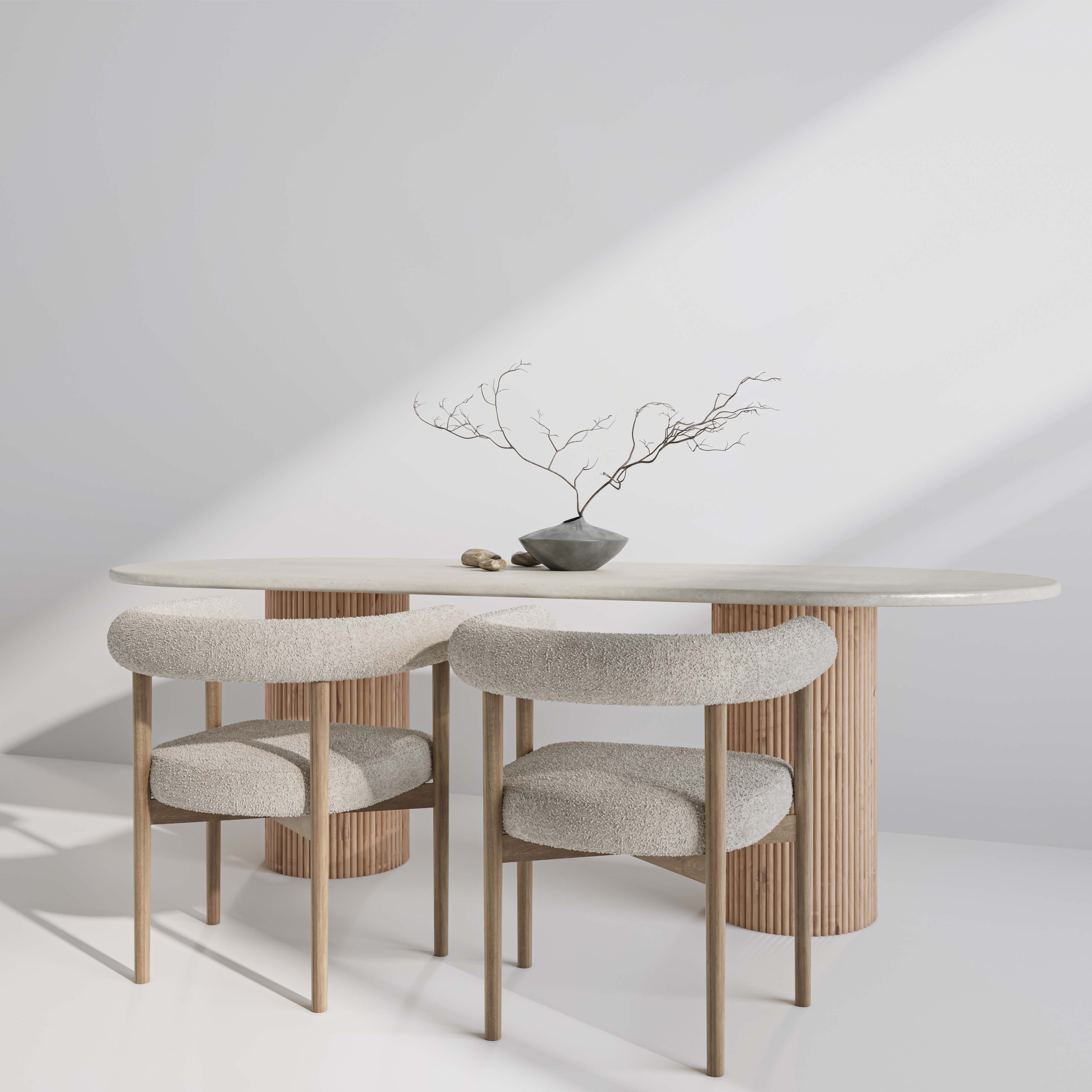 The Sorrento Oval – Limestone Dining Table