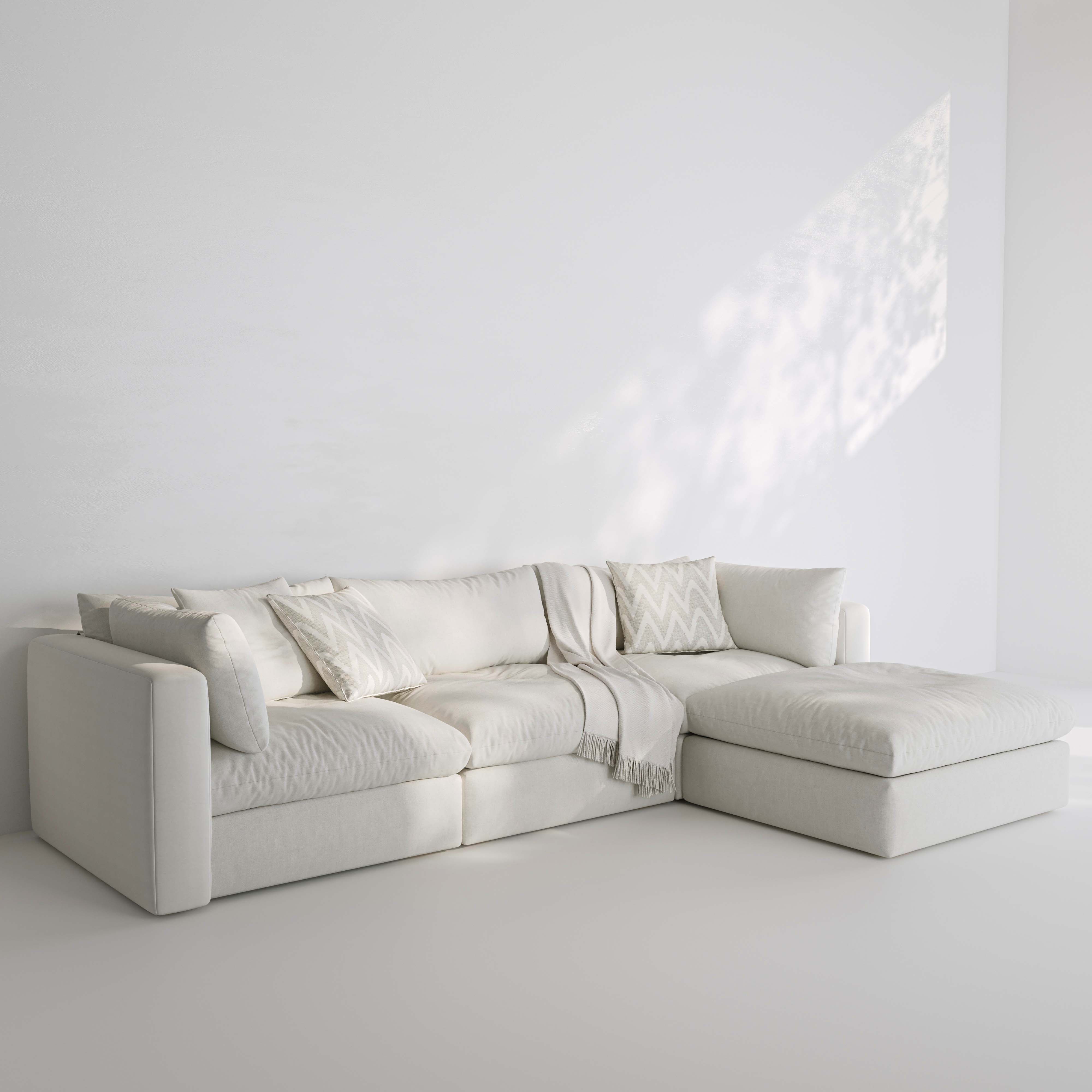 The Lucerne Feather Cloud Sofa with Ottoman
