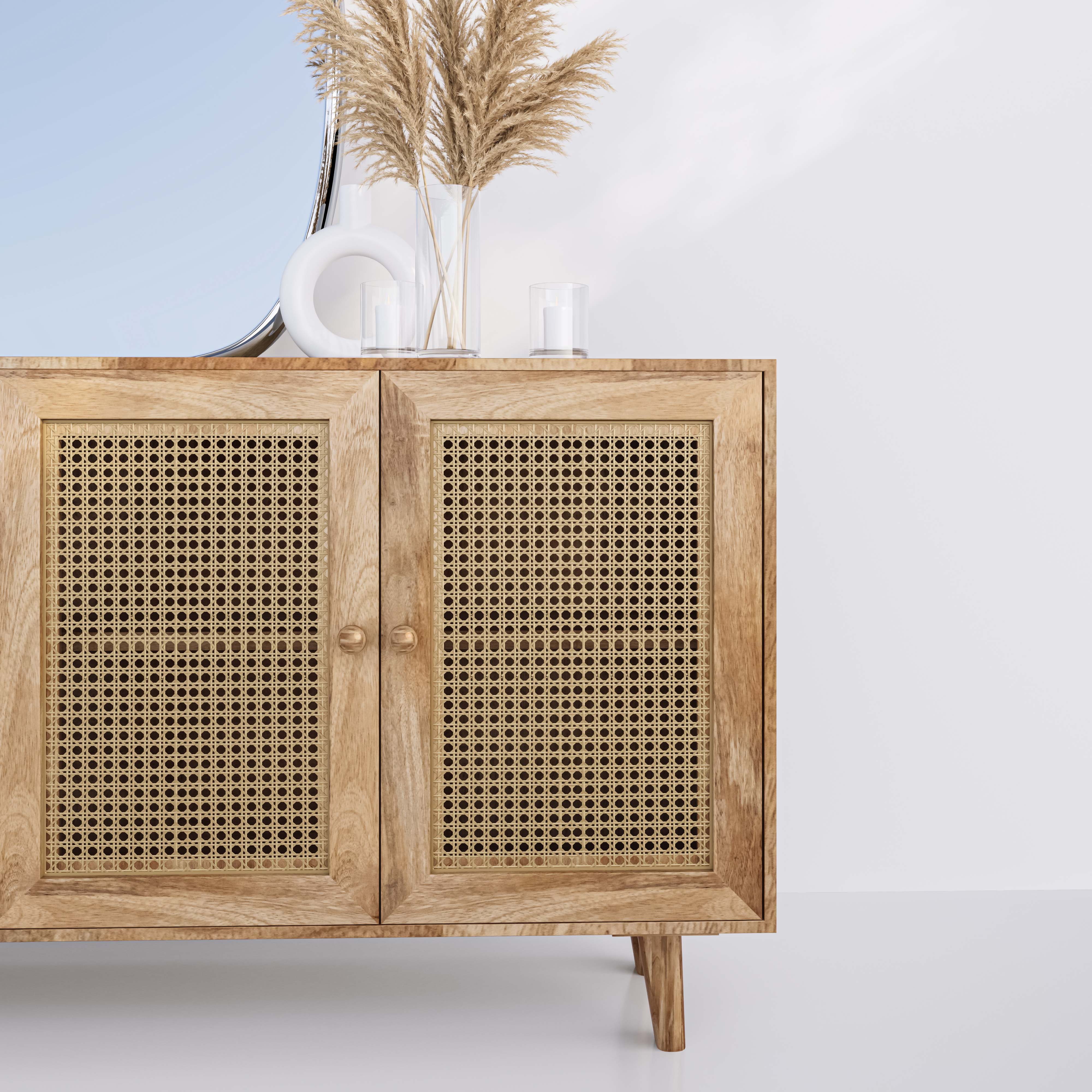 The Seneca Rattan Buffet Table